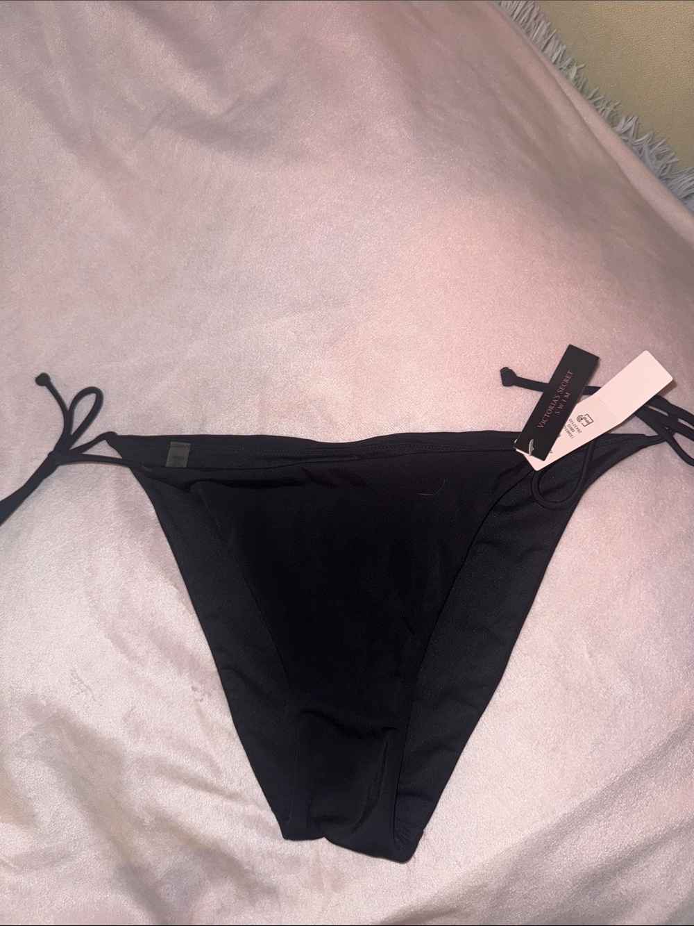 Victoria's Secret Black String Tie Bikini Bottoms